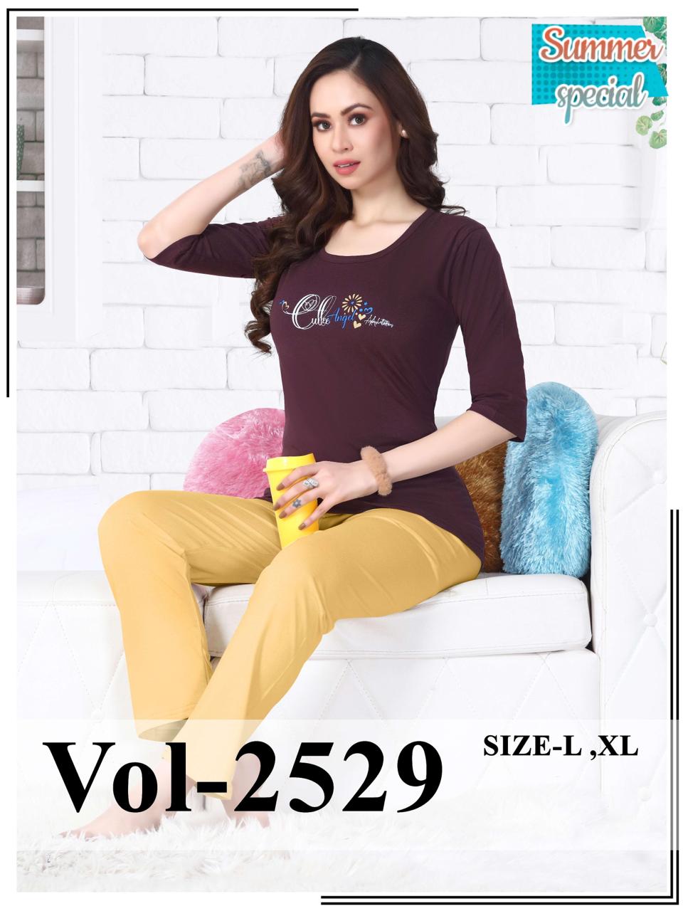 Summer Special New Vol 2529 Night Wear Hosiery Cotton Wholesale Night Suits
